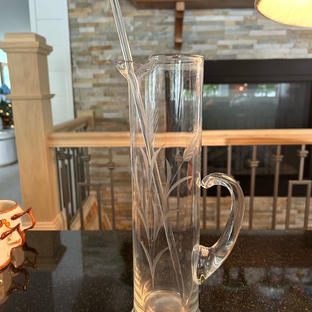 Elegant Glass Pitcher with Handle